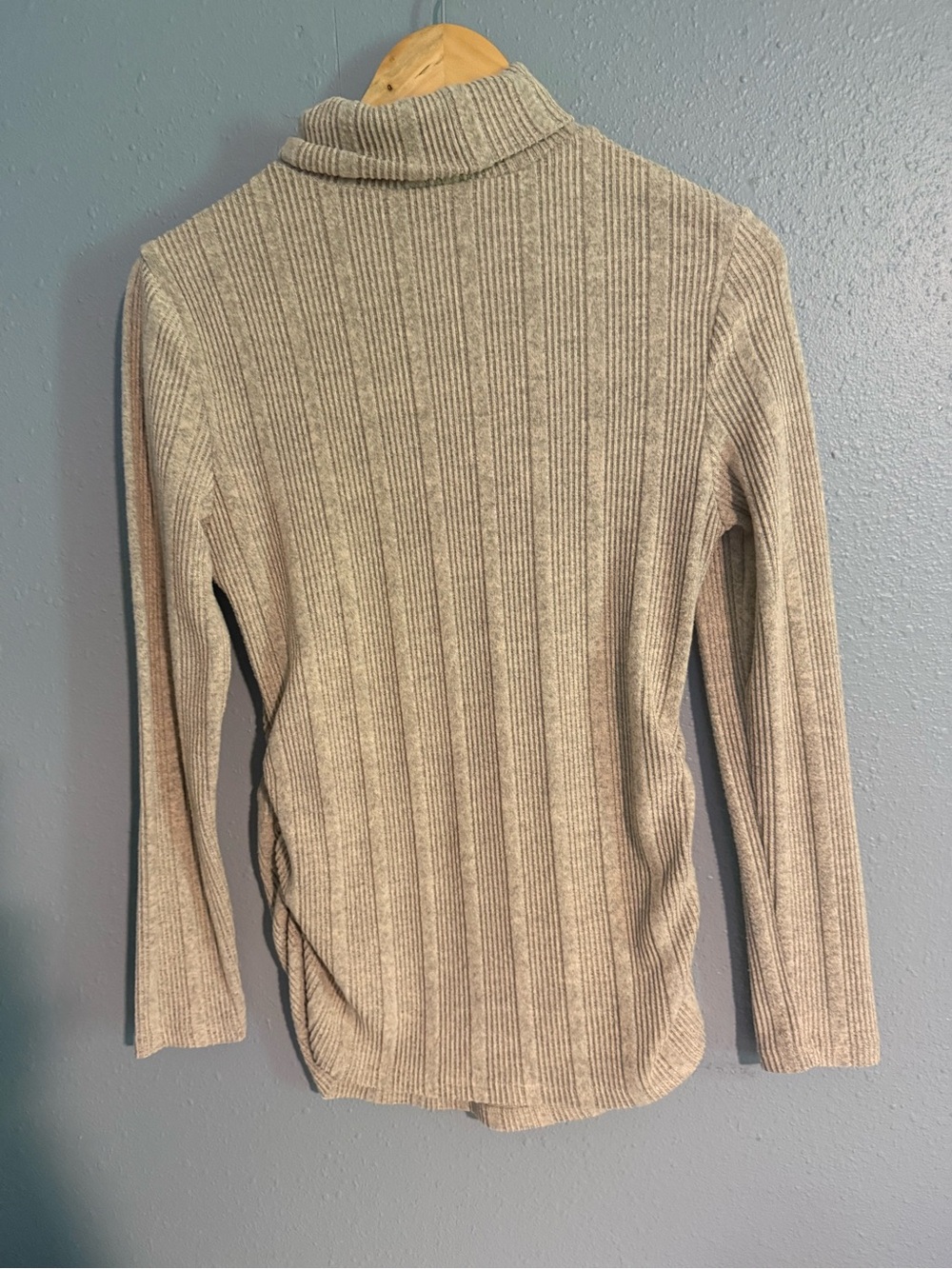 SHEIN Ribbed Turtleneck Sweater - Beige